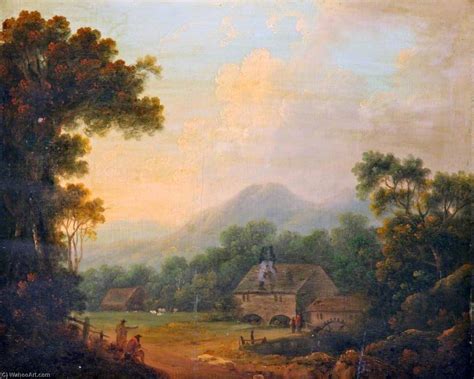 Oil Painting Replica Landscape With A Water Mill 1780 By John Rathbone