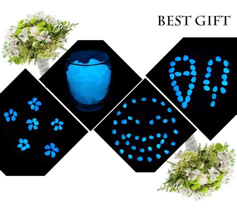 100 pcs Glow in the Dark Garden Pebbles Glowing Stones for Walkway Yard ...