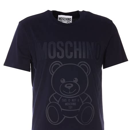 Moschino Teddy Bear Logo T Shirt In Blue Modesens