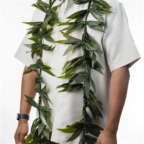 Hawaiian Double Ti Leaf Maile Style Lei In Honolulu Hi Watanabe