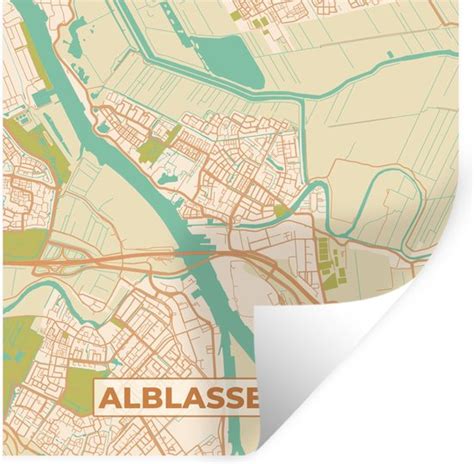 Muurstickers Sticker Folie Alblasserdam Stadskaart Plattegrond