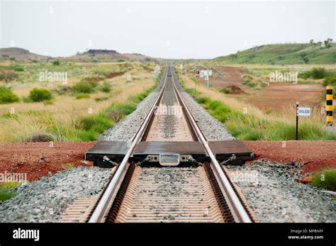 Iron Ore Train Rails - Pilbara - Australia Stock Photo - Alamy