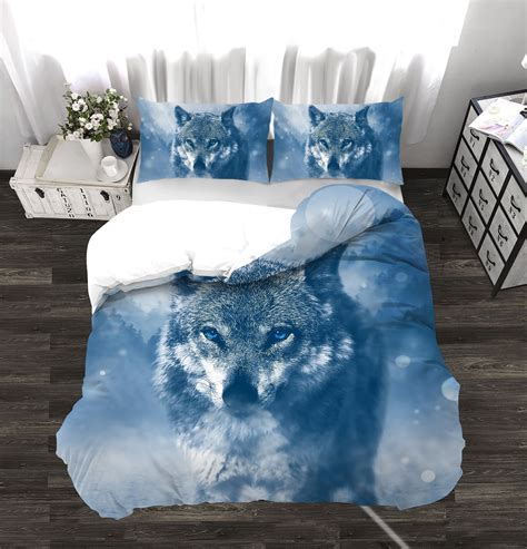 Wolf Comforter Cover Set Queen Size Wolf Bedding Set For Kids Etsy