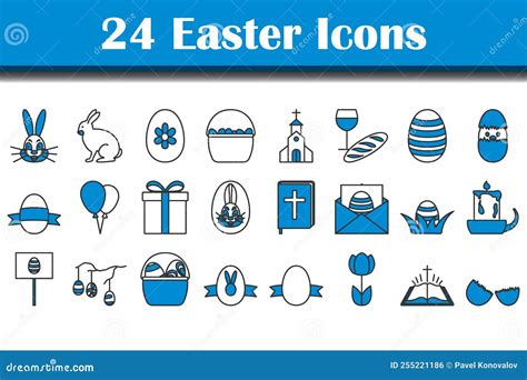 Easter Icon Set Stock Vector Illustration Of Happy 255221186