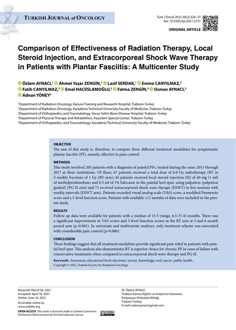 Pdf Comparison Of Effectiveness Of Radiation Therapy Local Steroid