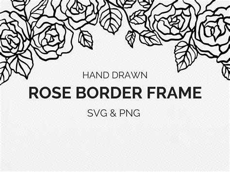 Rose Border SVG And PNG Flower Frame Wedding Rose Border Etsy Singapore