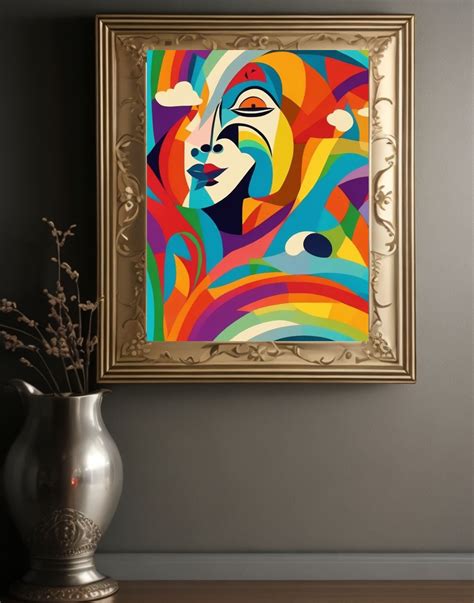 Abstract Wall Art, Cubism, Printable Artwork, Rainbow - Etsy