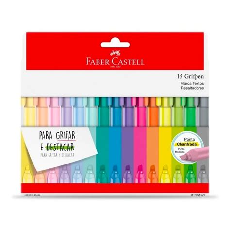 Marca Texto FABER CASTELL Grifpen C 15 Cores Shopee Brasil