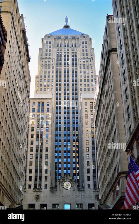 Chicago, Illinois, USA. Chicago Board of Trade Building at the head of ...