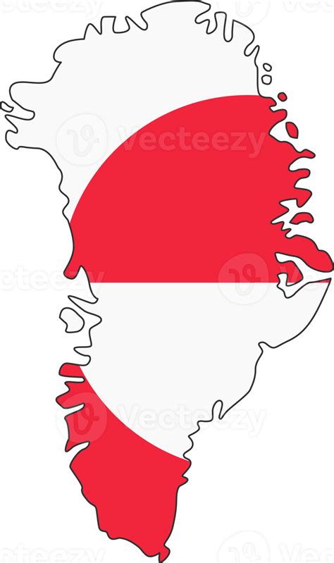 Greenland Map City Color Of Country Flag Png