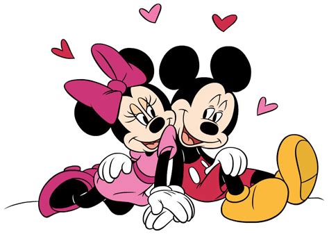 Two Mickey And Minnie Mouses Hugging Each Other