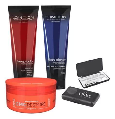 Kit London Shampoo Keep Color Máscara Flash Blonde Masc Cmc MercadoLivre