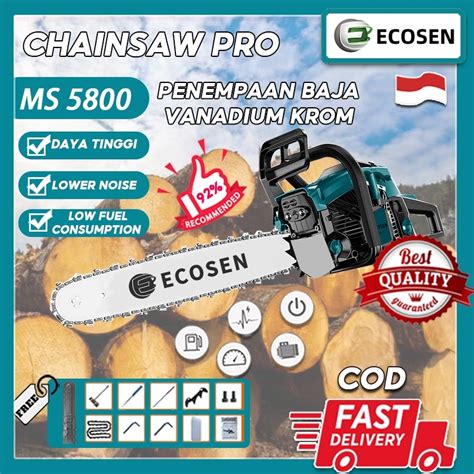 Jual Ecosen Inch Biru Alat Outdoor Mesin Gergaji Chainsaw Untuk