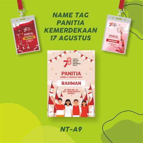 20 Pcs Name Tag Panitia Kemerdekaan Panitia Jalan Santai 17 Agustus