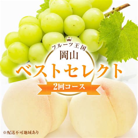 【楽天市場】【ふるさと納税】フルーツ 定期便 2025年 先行予約 フルーツ王国 岡山 ベストセレクト 2回コース 桃 ぶどう 岡山県産 果物