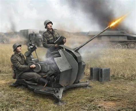 Ww Ii German Flak Mm Gun W Crew Zvezda Zve Ck