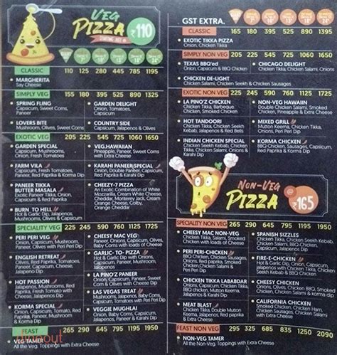 Menu of La Pinoz Pizza, MG Road, Secunderabad | Dineout