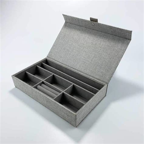 Grey Linen Fabric Jewellery Storage Boxes - Custom Packaging | Boxes ...