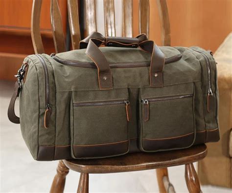 The Weekender - Waxed Canvas Leather Duffel – Western Leather Goods