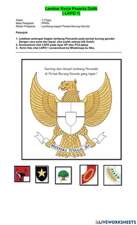 Lkpd 1 Lambang Pancasila Worksheet Worksheets For Grade 3 English Riset