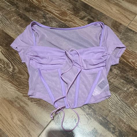 Purple Mesh Top Womens Fashion Tops Blouses On Carousell