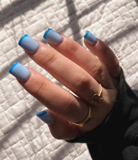 31 Cute Sky Blue French Tip Nails Blue Tip Blue Nails 1 Fab Mood Wedding Color Haircuts