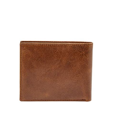 Fossil Mens Ryan Leather Rfid Blocking Bifold Passcase With Removable