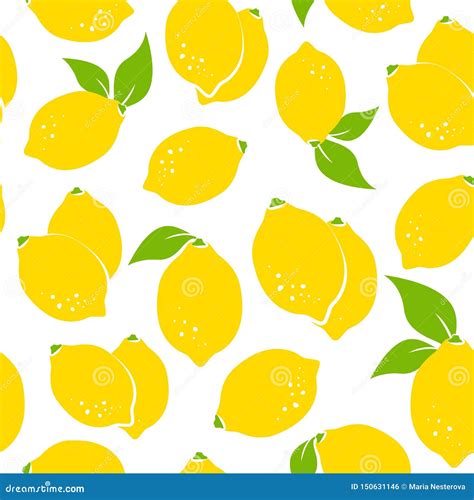 Modello Senza Cuciture Dell Agrume Con I Limoni Gialli Su Fondo Bianco