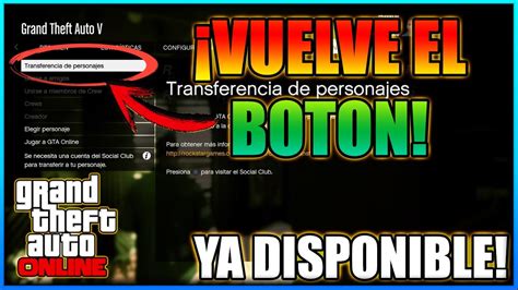 Vuelve El Boton De Transferir Personaje A Gta Online Ya Se Puede