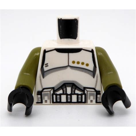 Lego White Clone Trooper Sergeant Star Wars Torso 973 76382 Brick