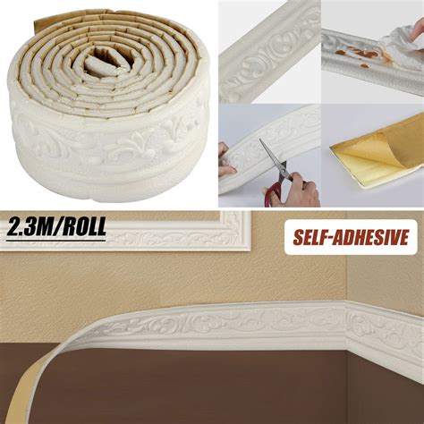 90inch Self Adhesive Foam Wallpaper Borders Tsv 3d Flexible Foam Molding Trim Waterproof