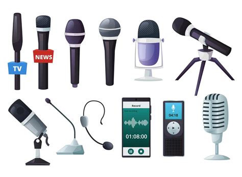 cartoon microphones vintage vocal mic interview audio recording
