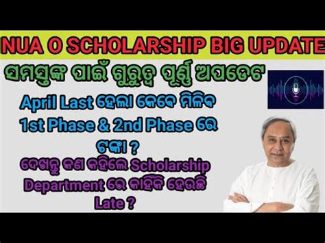 Nua O Scholarship Phase Money Received Big Update Odisha Nua O