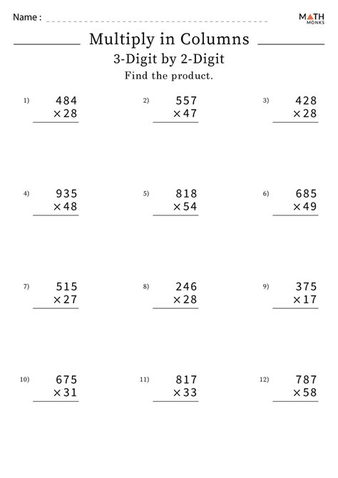 Multiplication Practice Problems 5th Grade