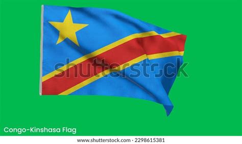 High Detailed Flag Congokinshasa National Congokinshasa Stock