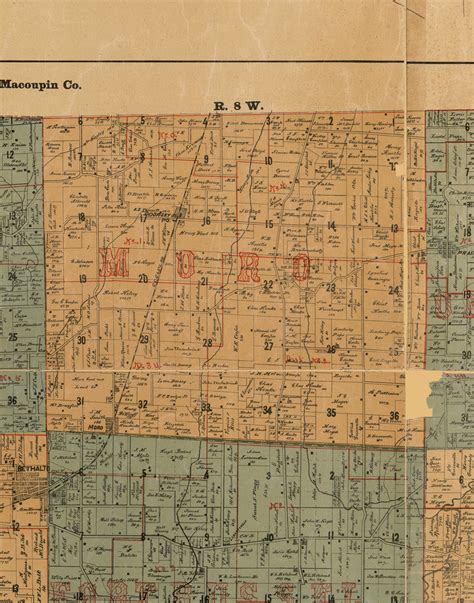 Moro Illinois 1892 Old Town Map Custom Print Madison Co Old Maps