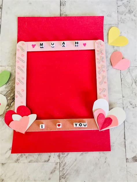 Popsicle Stick Picture Frame - Valentines Craft - Made with HAPPY