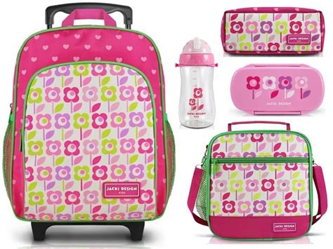 Kit Escolar Mochila Rodinhas Bolsa Térmica Infantil Menina G R 245