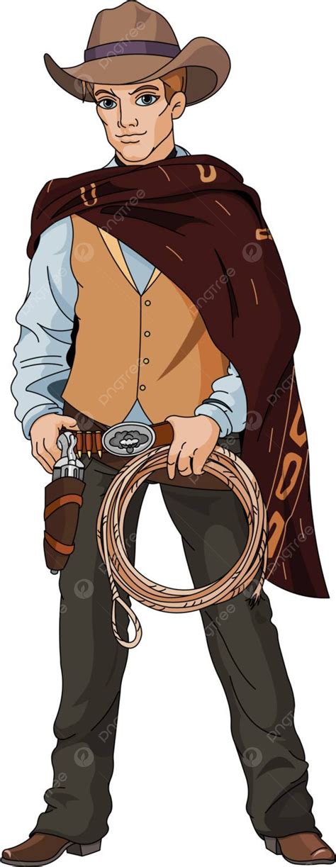 Salvaje Oeste Joven Vaquero Cuerda Sombrero De Vaquero Vector Png