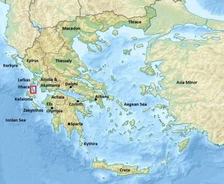 Ithaca Ancient Greece Map