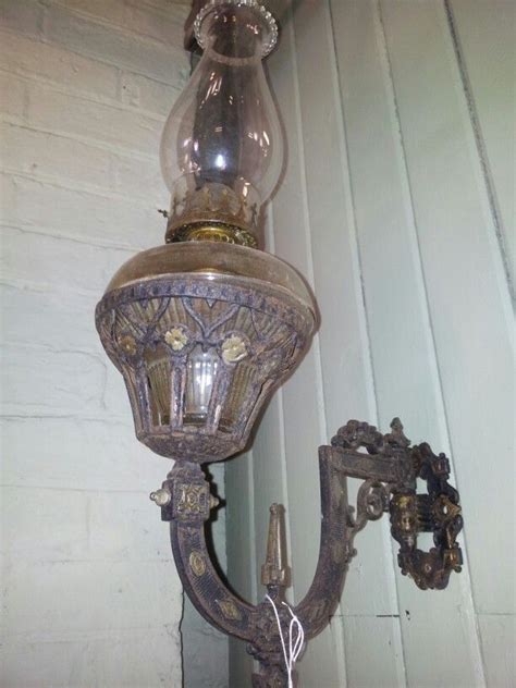 Victorian Cast Iron Wall Mounted Oil Lamp From Woodville Church