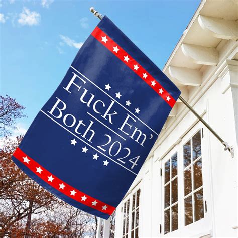 Fuck Em Both 2024 Trump And Biden Flag Double Sided Garden Etsy