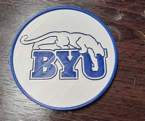 Download Free Stl File Byu Logo Coaster • Template To 3d Print ・ Cults