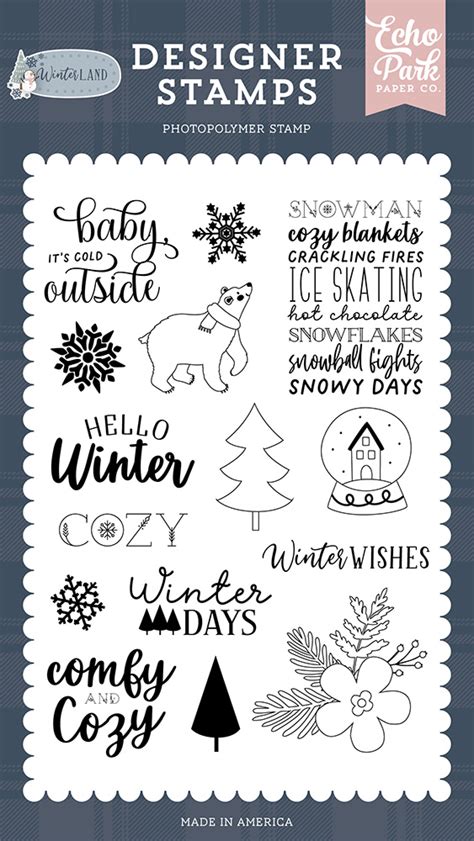 Echo Park Winterland Collection Christmas Clear Photopolymer