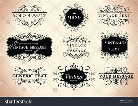 Vintage Text Box Vector