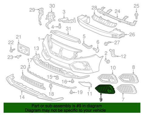 Honda Civic Garnish L Front Bumper Side Tgg A Oem