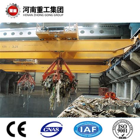 Qz Model Double Girder Beam Grab Bucket Overhead Eot Crane For Lifting