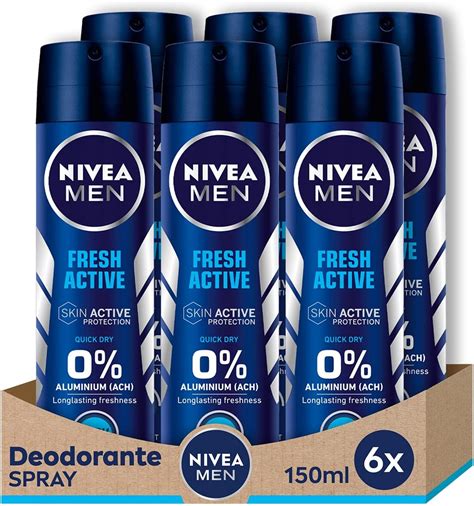 Nivea Men Fresh Active Deodorante Spray 6 Confezioni Da 150 Ml