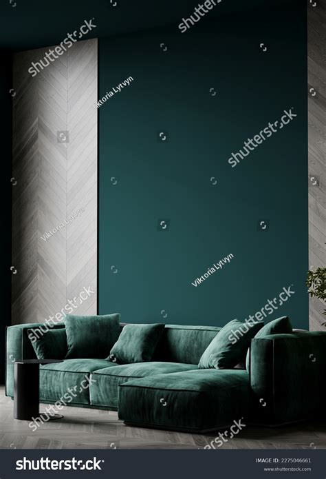 Emerald Living Room Modern Interior Furniture Stock Illustration ...