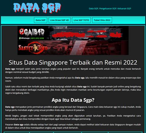 Faedah Data SGP atau Paito SGP